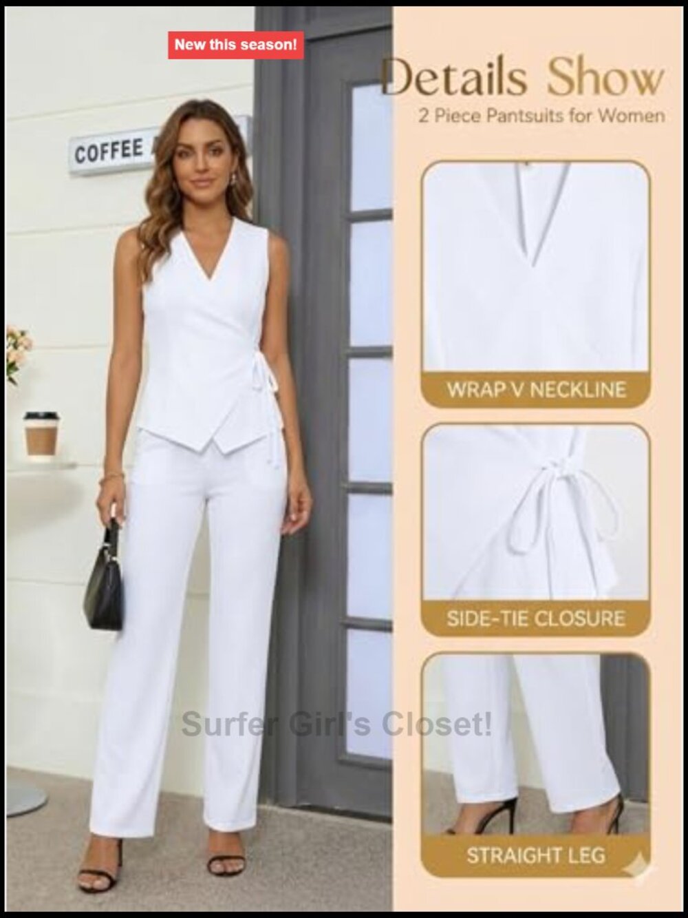 Dressy 2 Piece Vest and Pants Set Business Casual Workwear - Picture 6 of 7